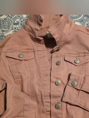 Women’s Dusty Pink Jean Jacket - Casual Button-Front